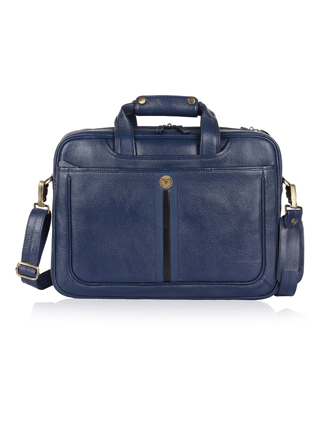 

Steve Jhonson Men Leather Laptop Bag, Blue