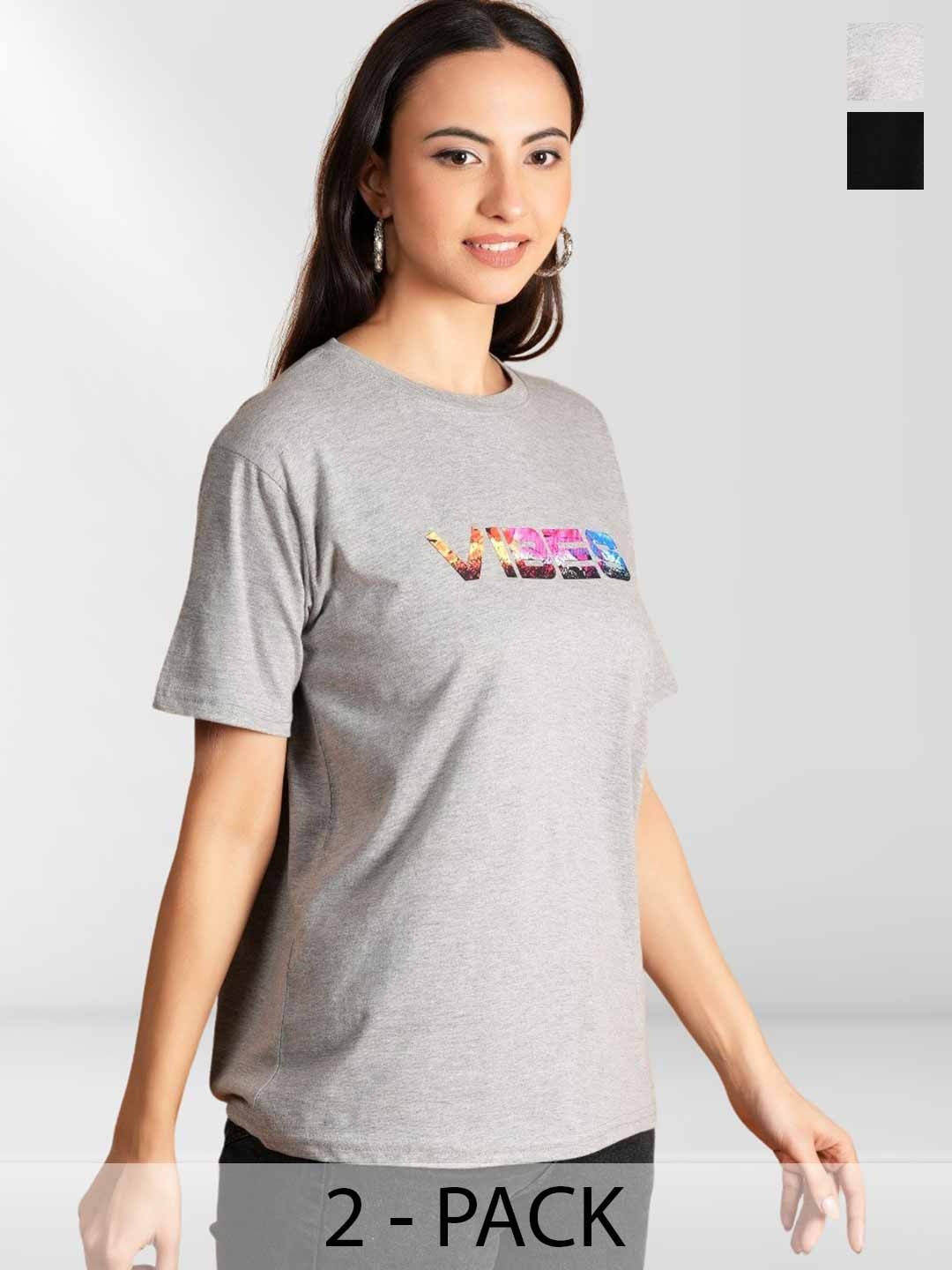 

Belfry Women Typography 2 Printed Extended Sleeves Applique T-shirt, Multi