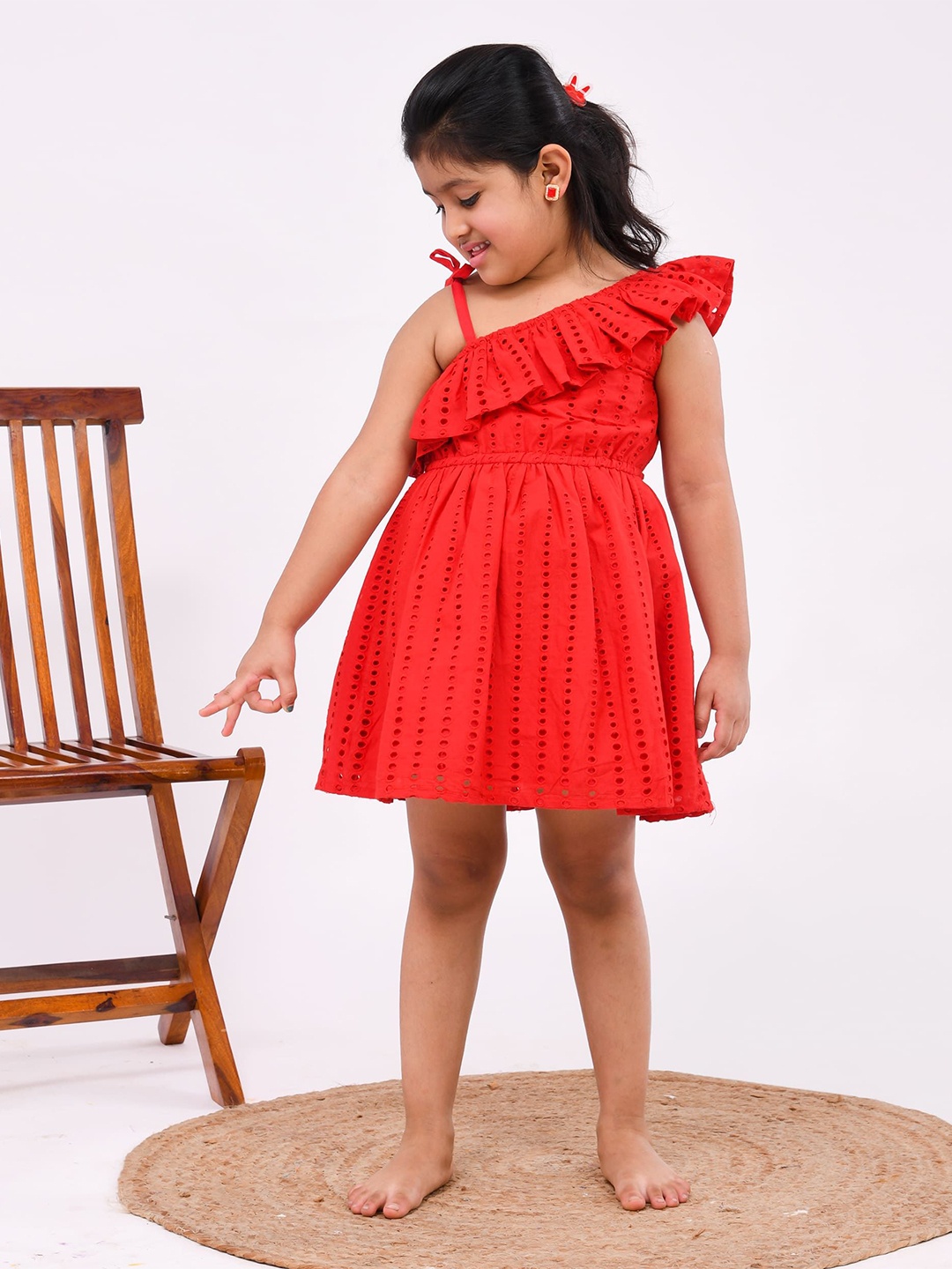 

i love legacy One Shoulder Fit & Flare Dress, Red
