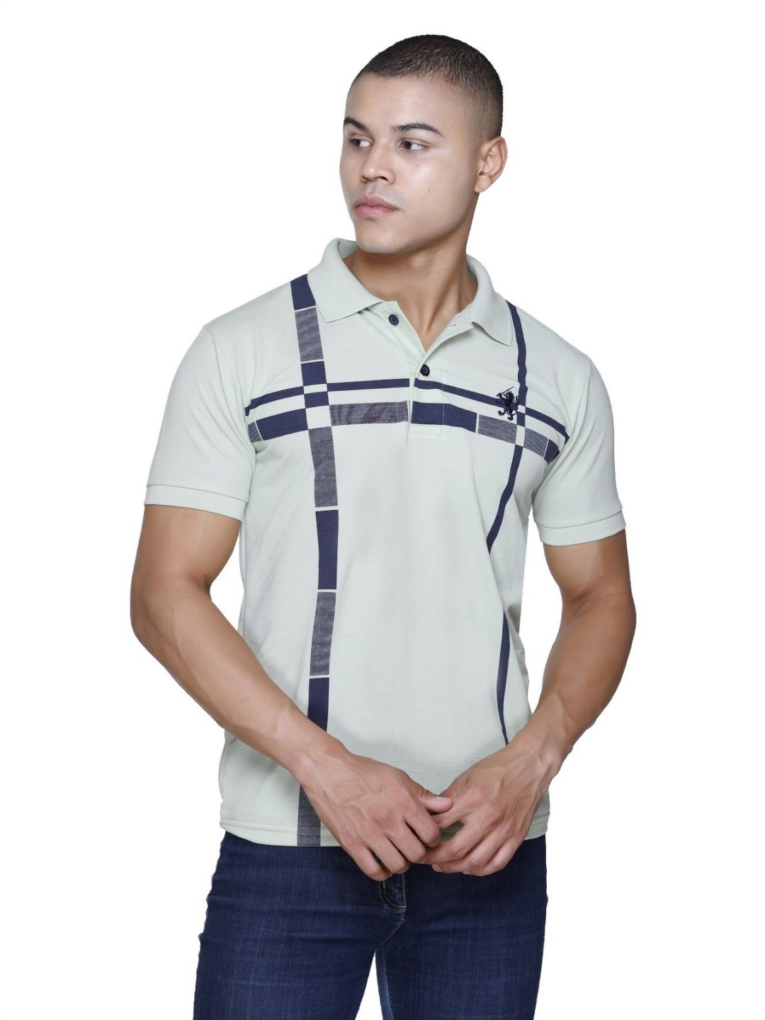 

Yoorix Men Polo Collar T-shirt, Green