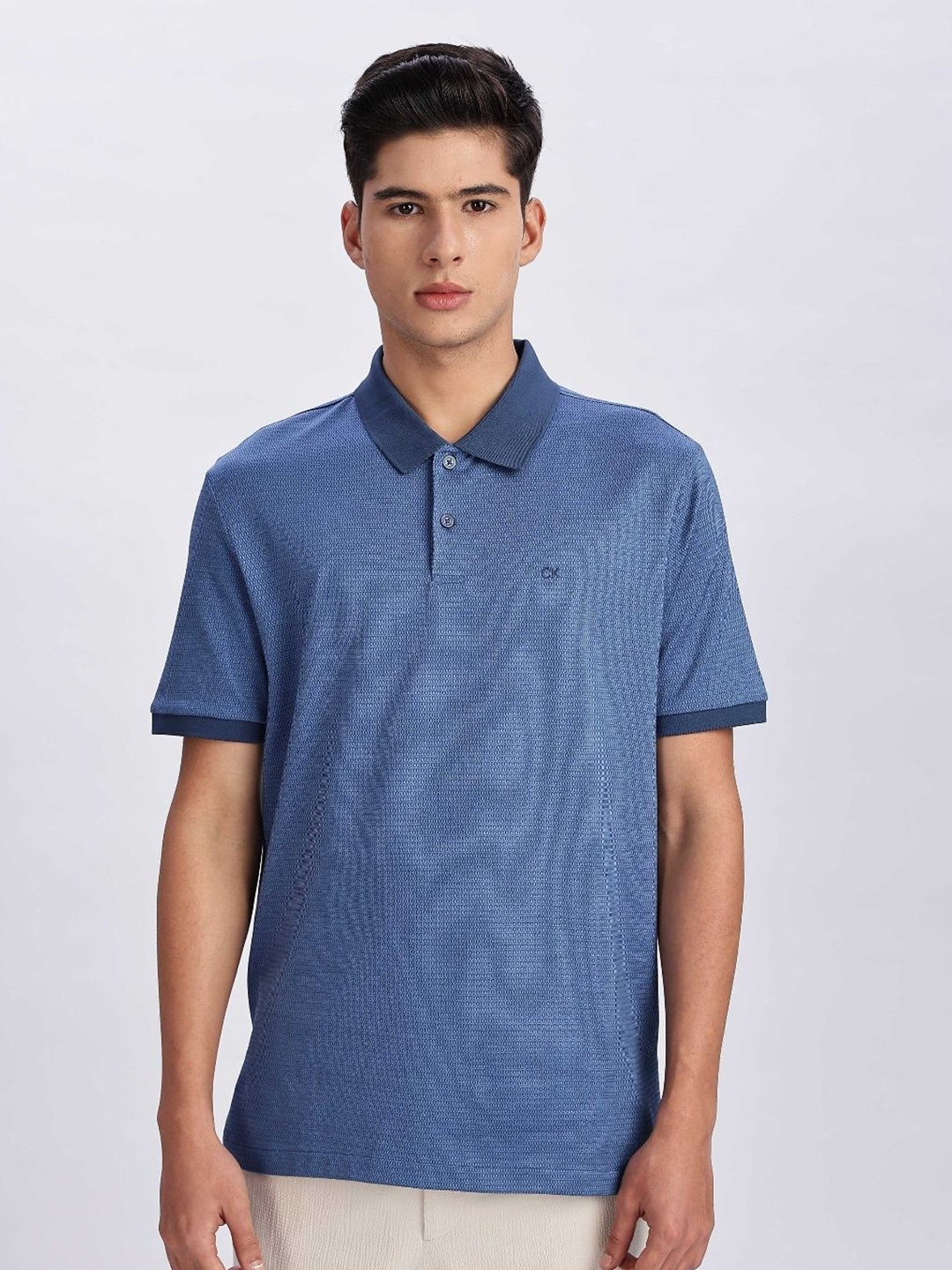 

Calvin Klein Jeans Men Printed Polo Collar T-shirt, Blue