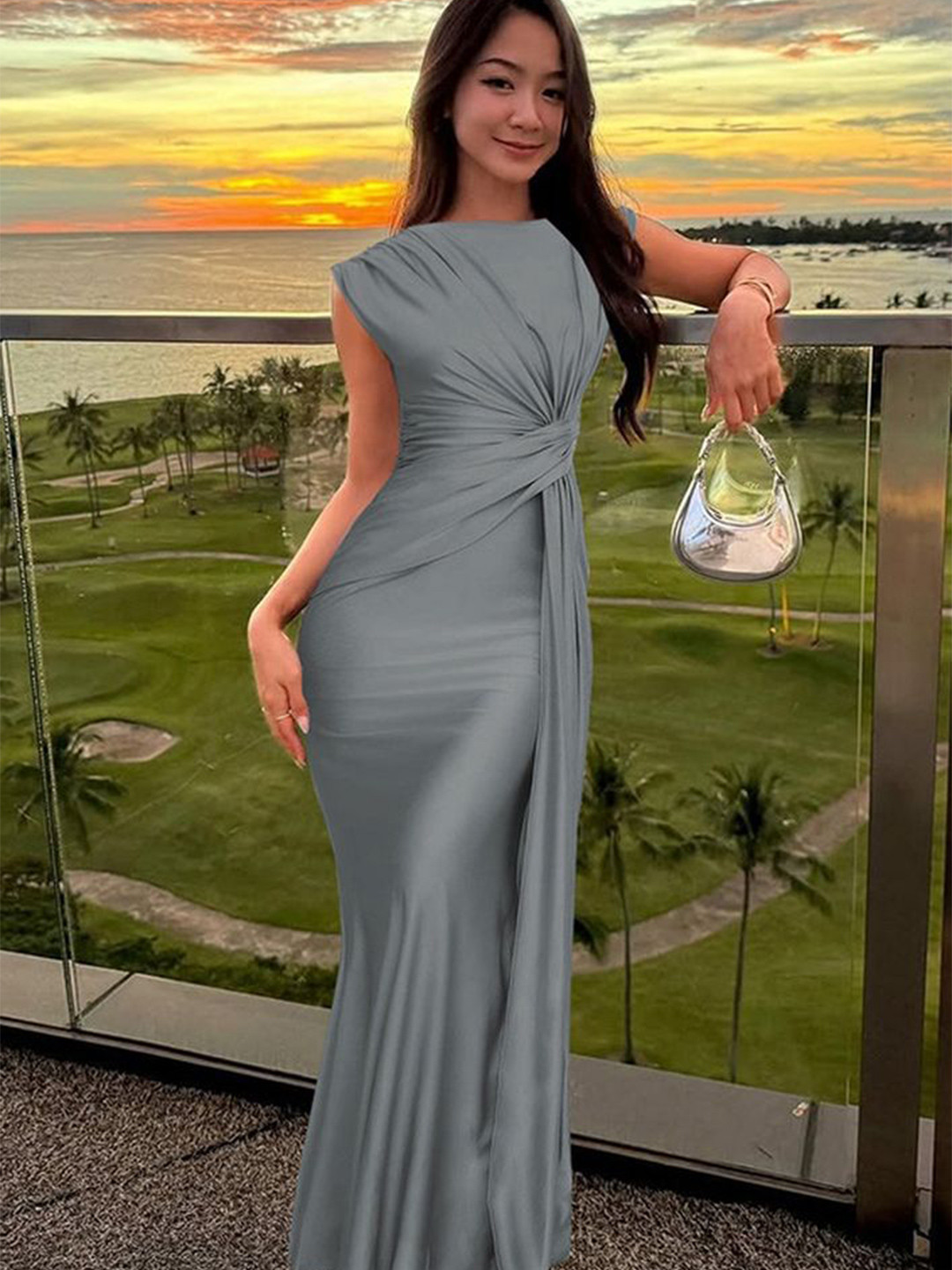 

LULU & SKY Maxi Dress, Grey