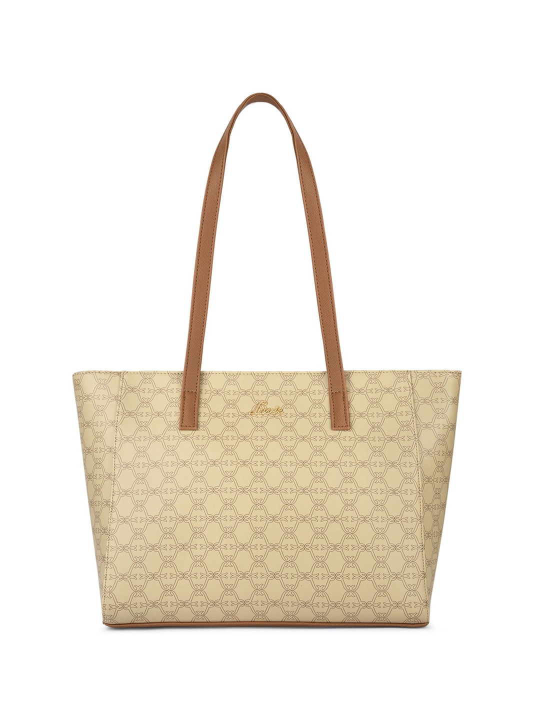 

Lavie Printed Shopper Tote Bag with Quilted, Beige