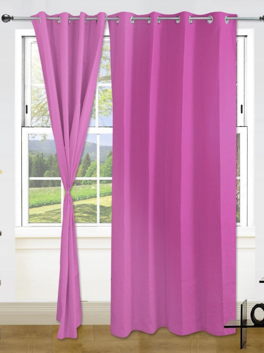 

Dekor World Pink Set of 2 Long Door Curtain