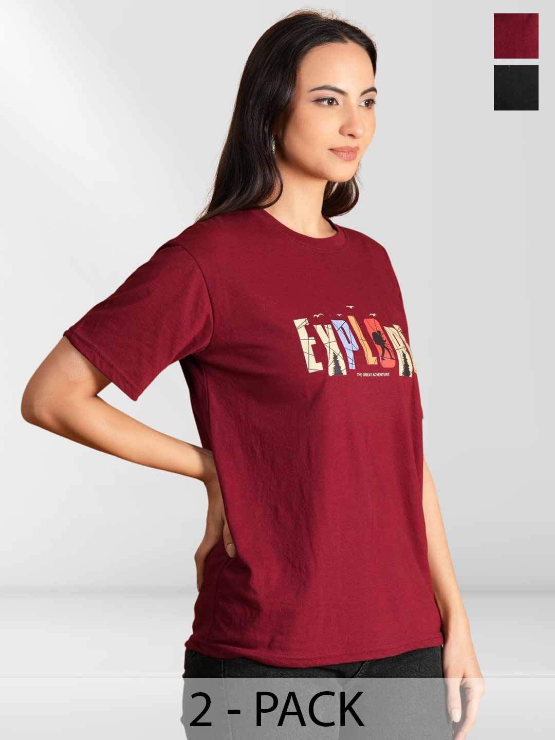 

Belfry Women Typography 2 Printed Applique T-shirt, Multi