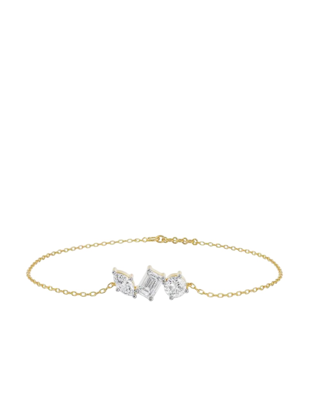 

Emori Three Stone Diamond Bracelet, Gold