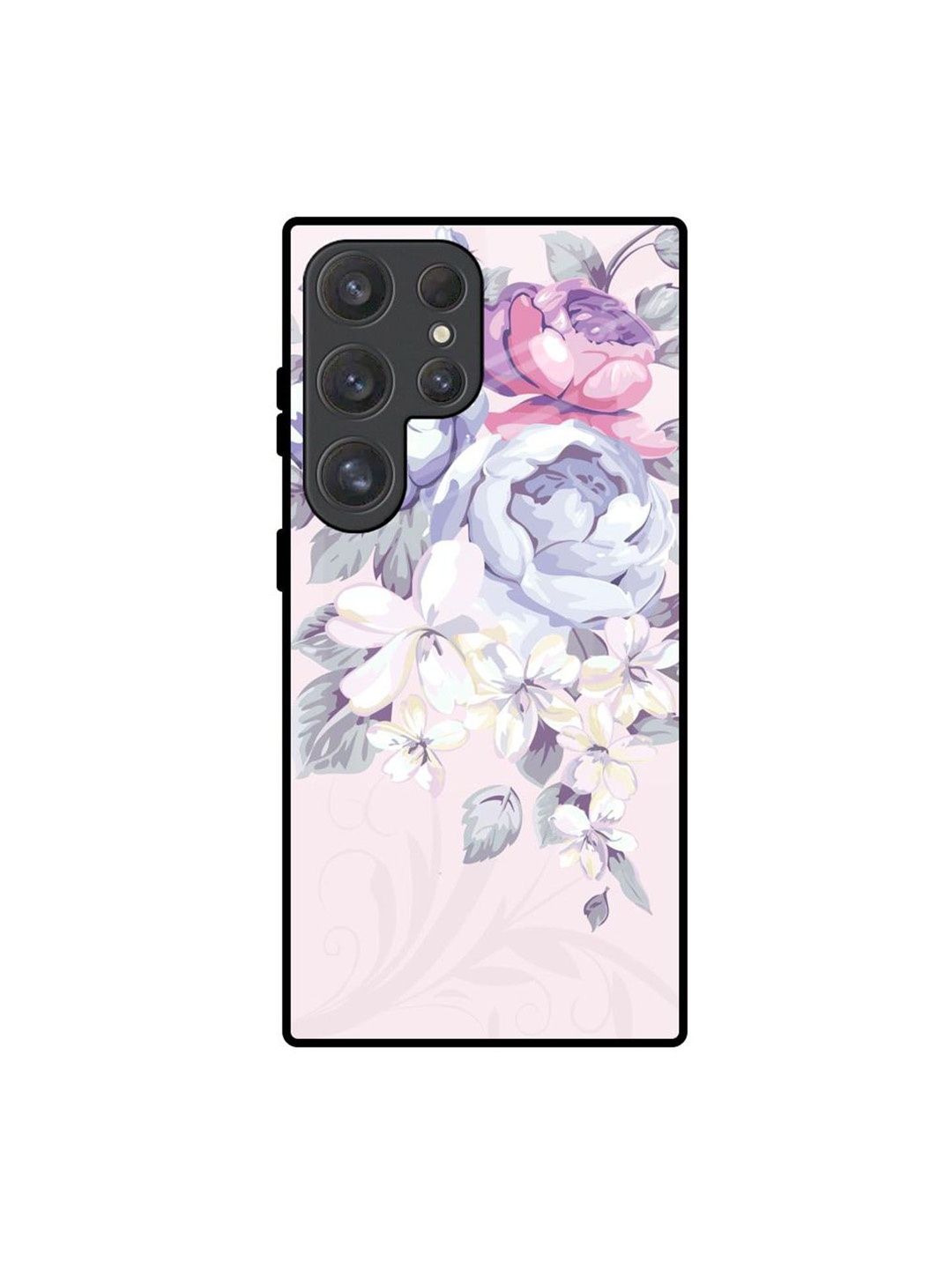 

QRIOH Floral Printed Samsung Galaxy S25 Ultra Back Case Mobile Accessories, Pink