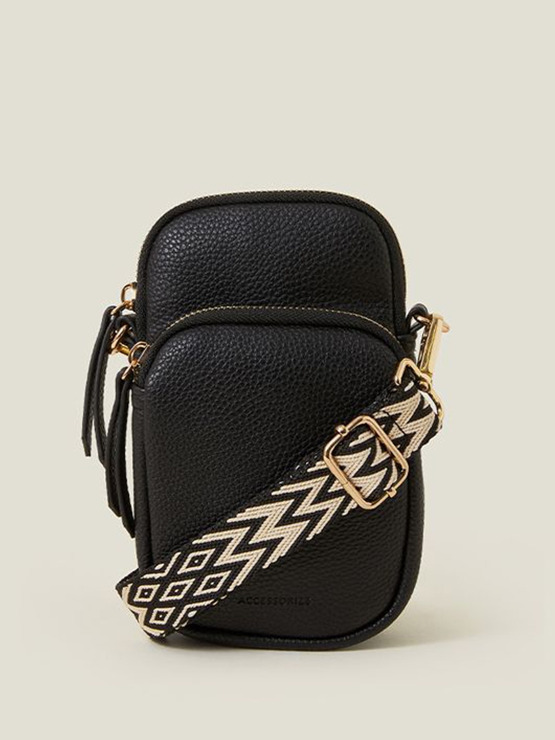 

Accessorize PU Structured Sling Bag, Black