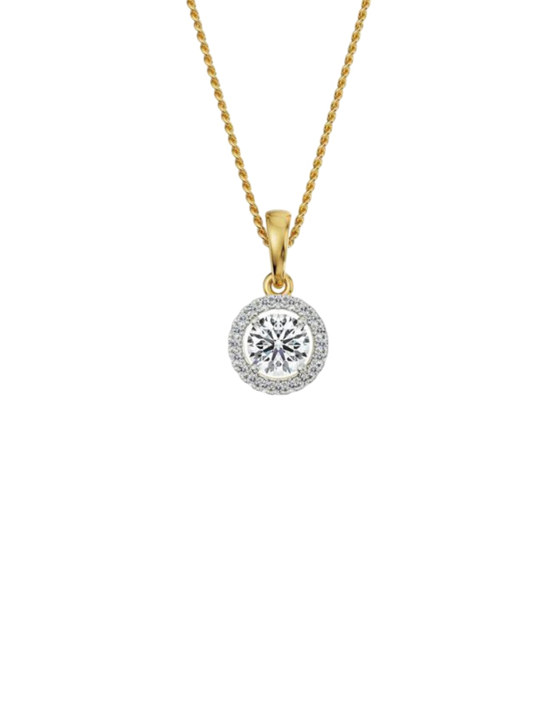

Emori 2 CT Bianca Halo Round Lab Diamond Pendant, Gold