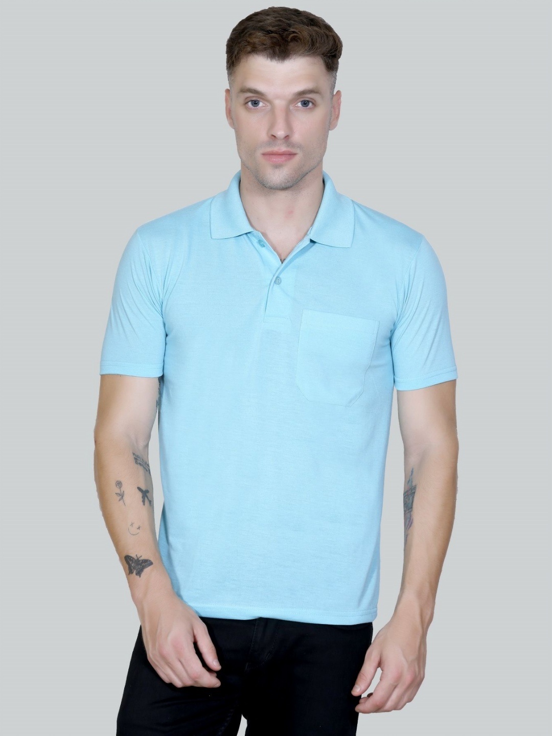 

Yoorix Men Polo Collar T-shirt, Blue