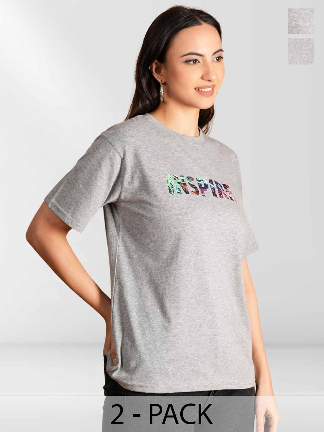 

Belfry Women Typography 2 Printed Extended Sleeves Applique T-shirt, Multi