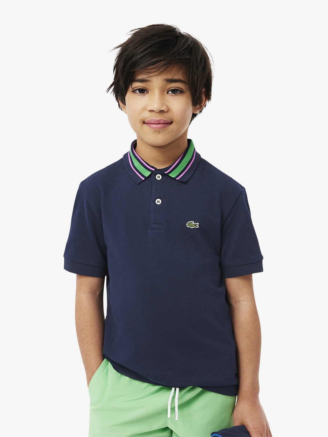 

Lacoste Kids Polo Collar Applique T-shirt, Navy blue