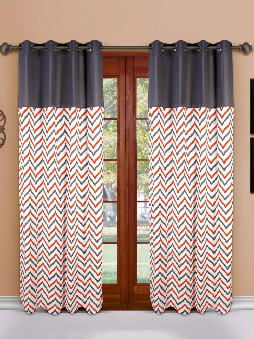 

Dekor World Multicoloured Set of 2 Window Curtain, Multi