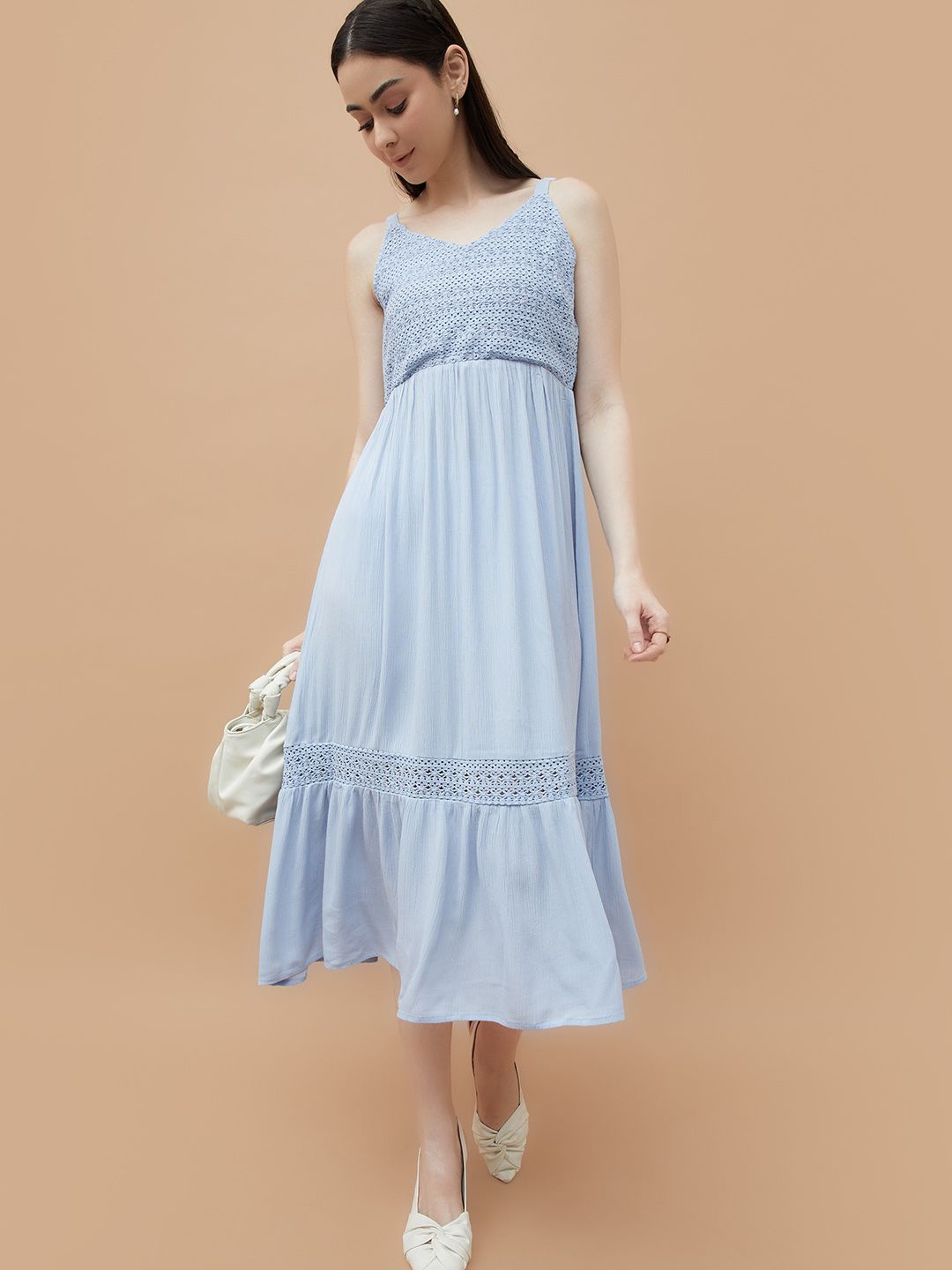 

Fame Forever by Lifestyle Off-Shoulder Empire Dress, Blue