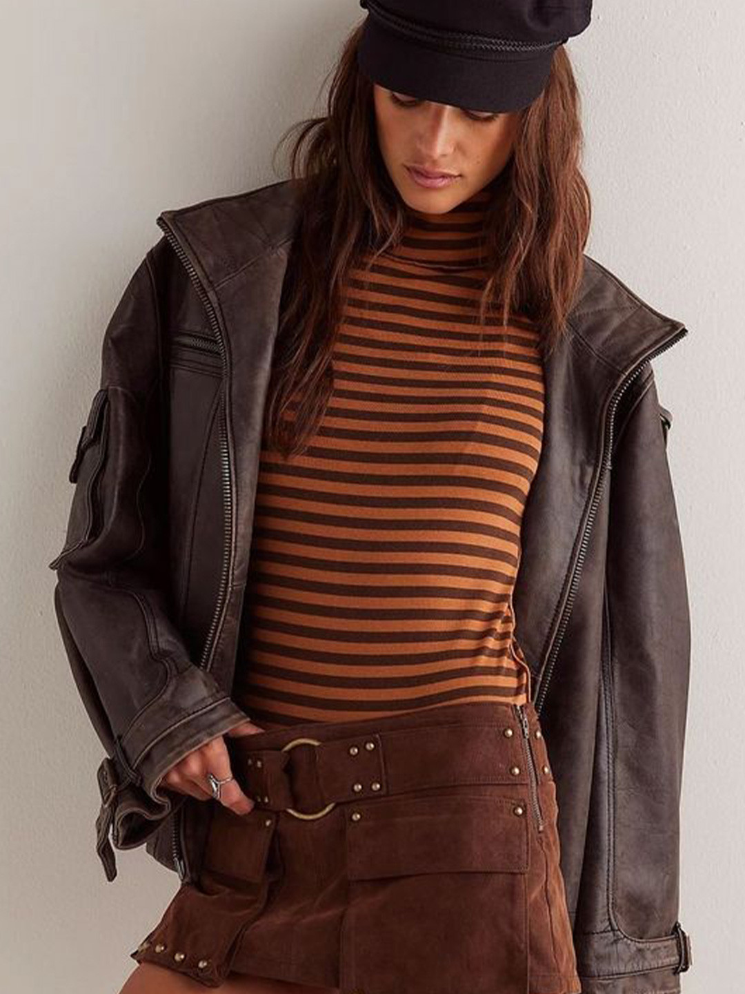 

LULU & SKY Striped Cotton Top, Khaki