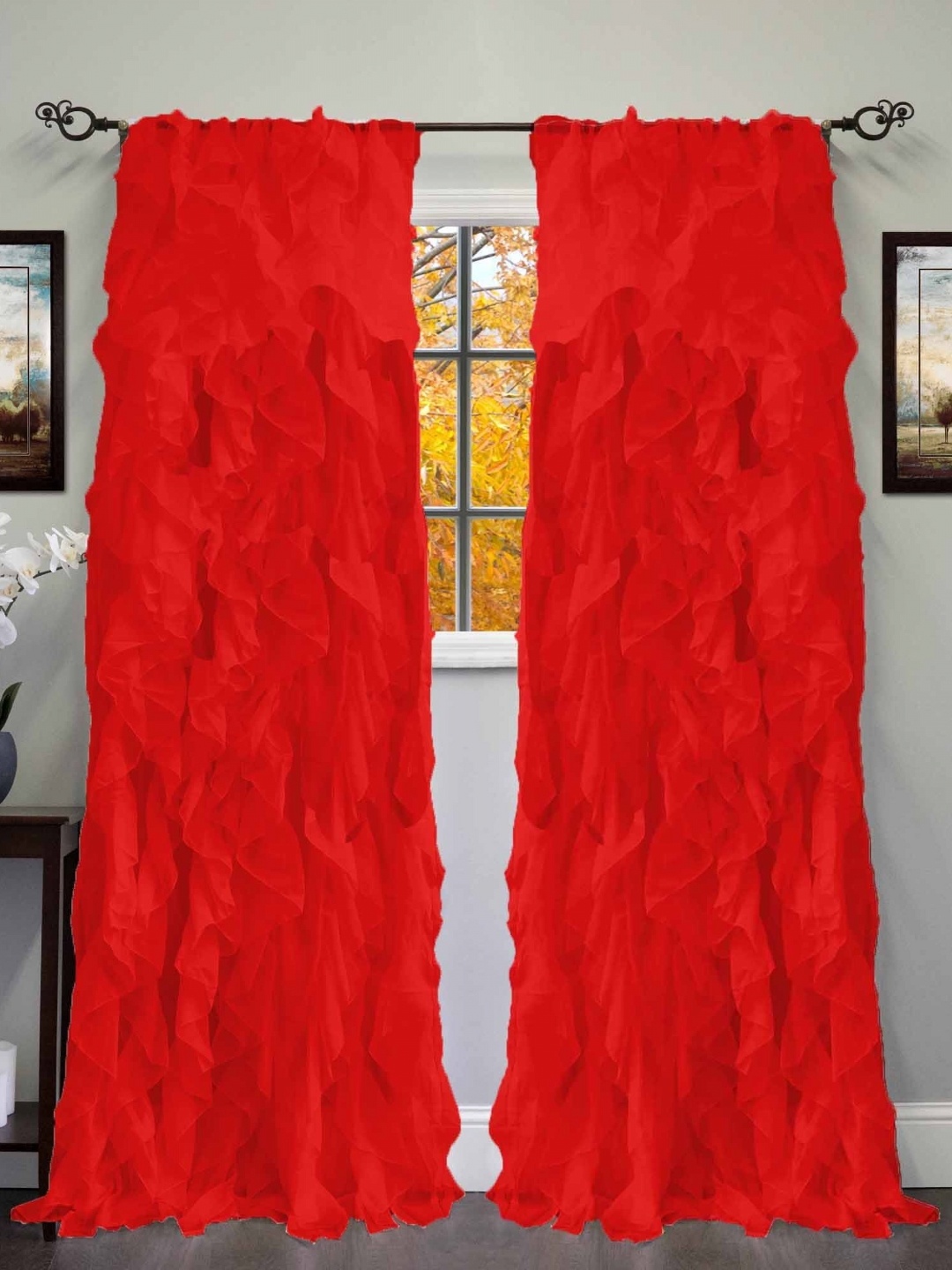 

Dekor World Multicoloured Set of 2 Sheer Long Door Curtain, Multi