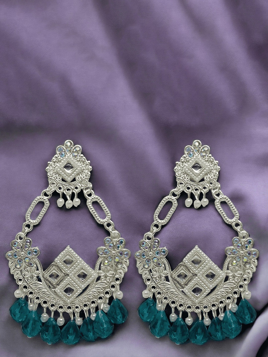 

Anouk Contemporary Drop Earrings, Teal