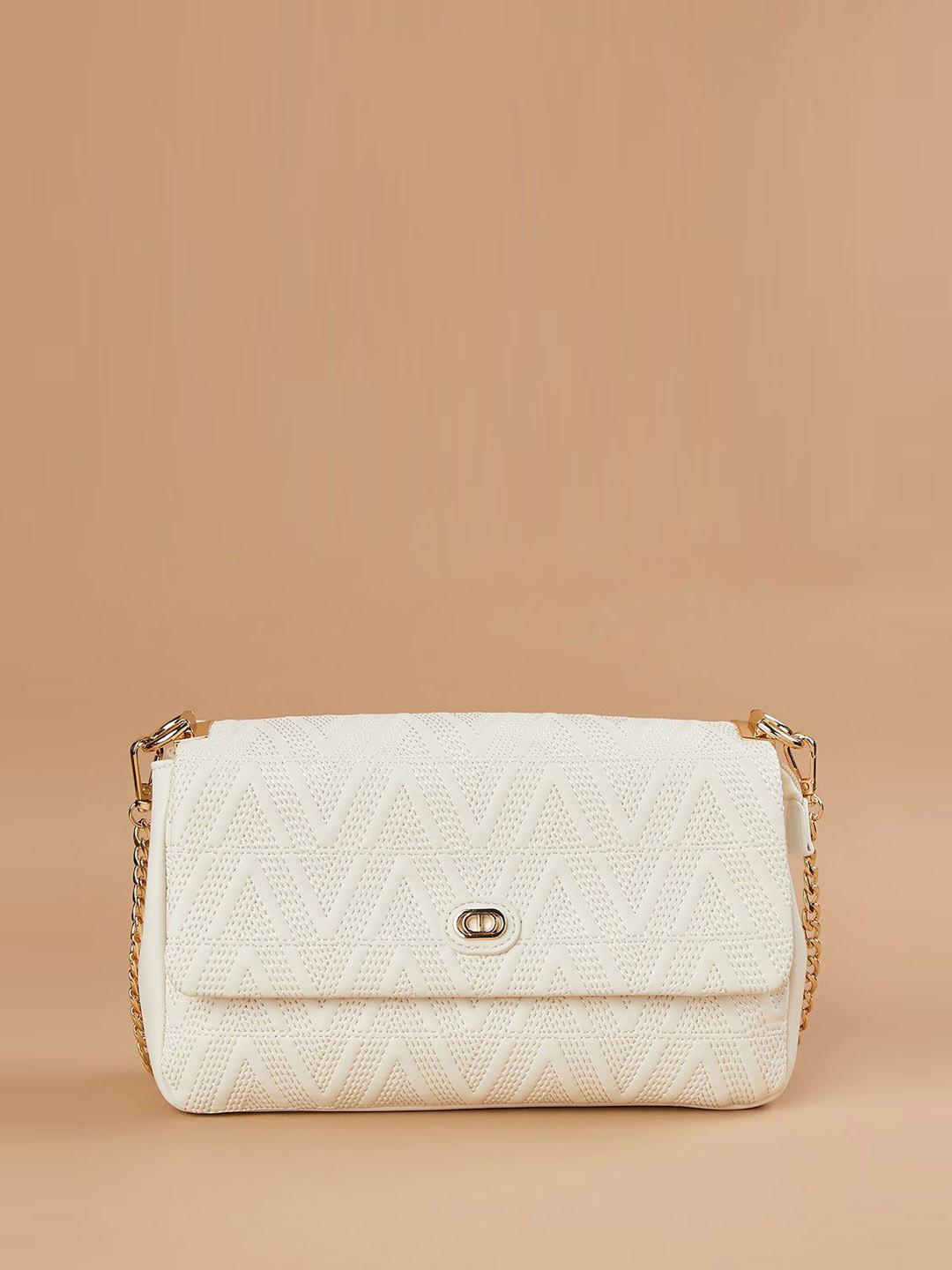 

CODE by Lifestyle PU Structured Shoulder Bag with Quilted, Off white