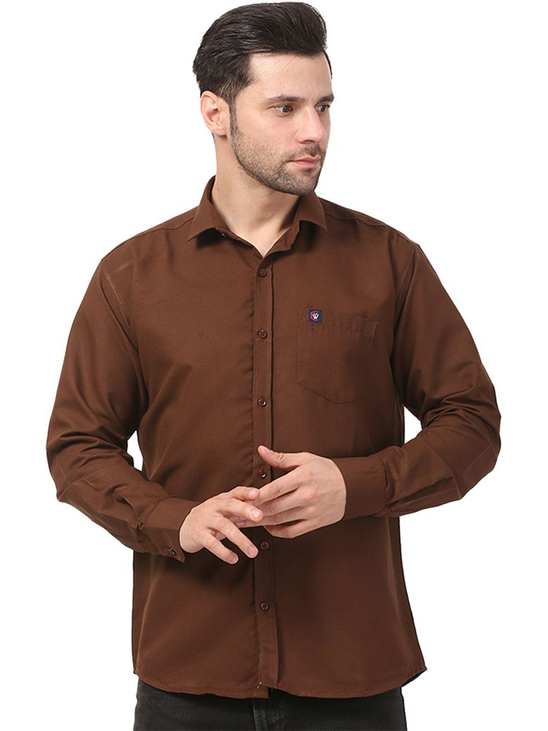 

CLUBWIN Men Opaque Formal Shirt, Brown