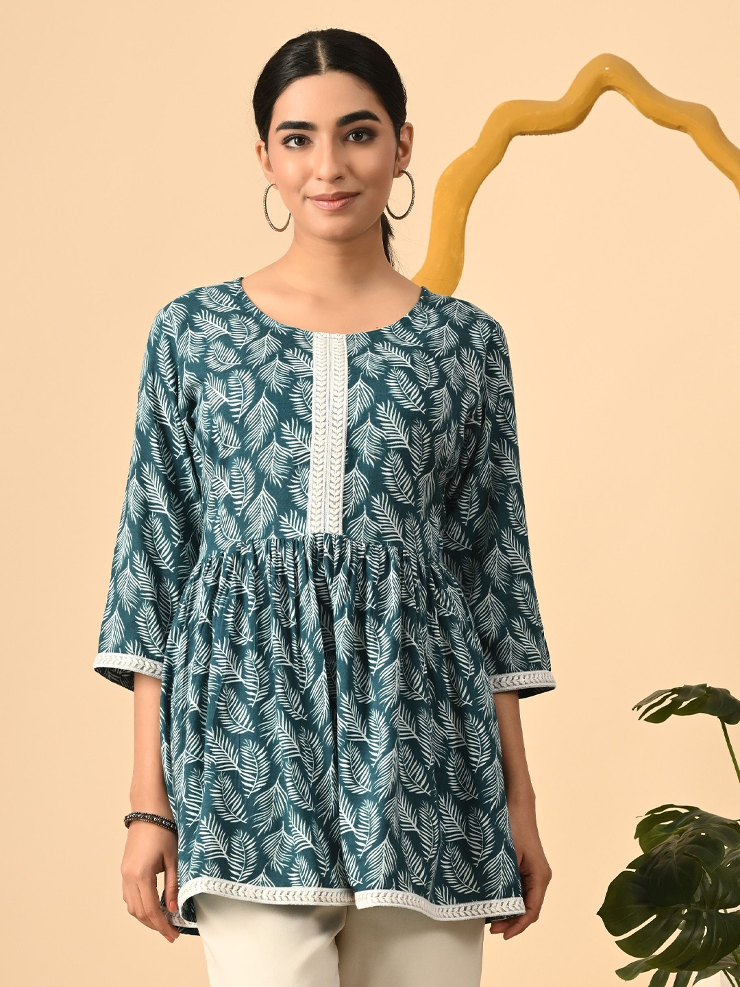 

GLOWWORLD Printed Tunic, Green