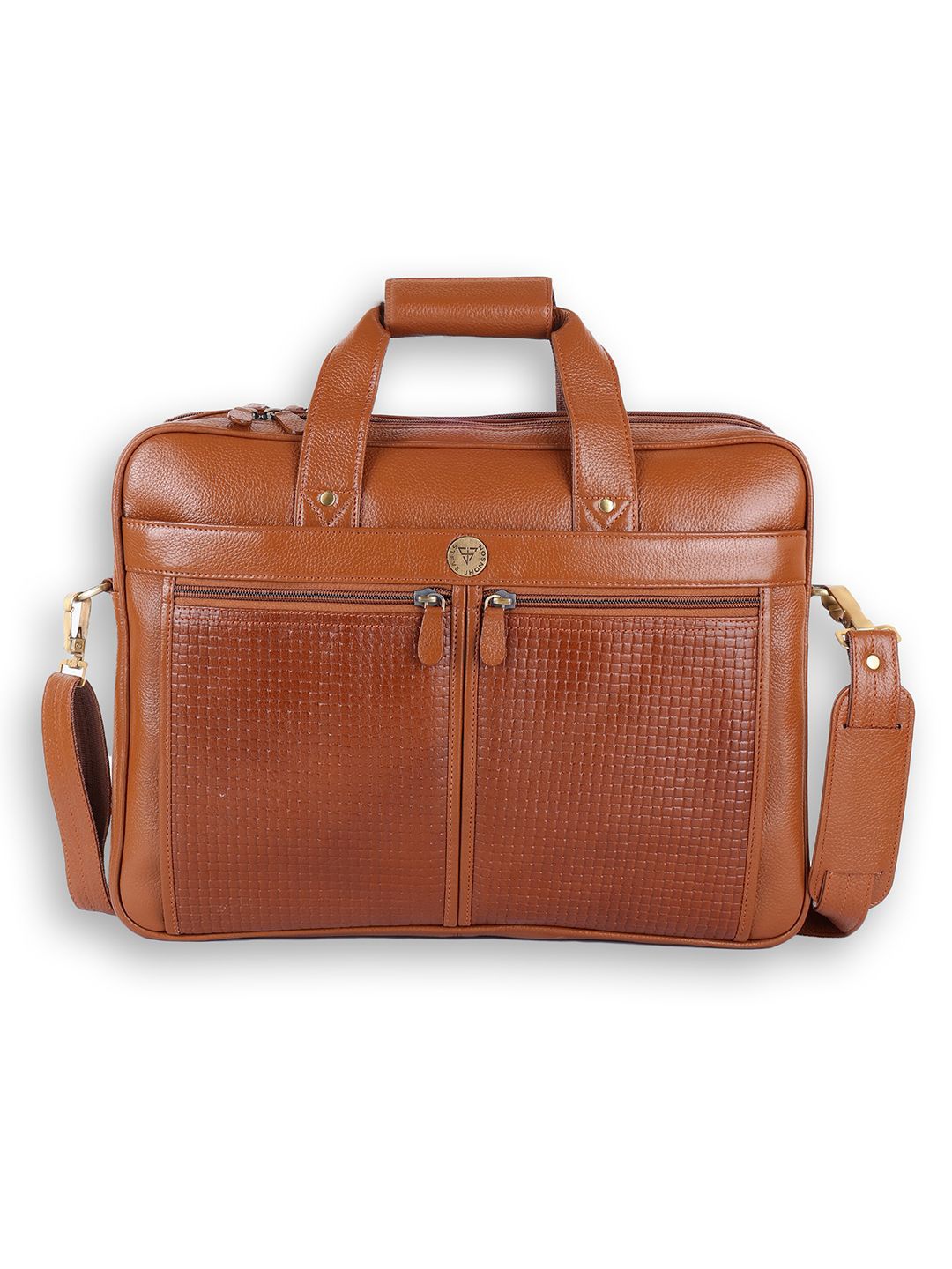 

Steve Jhonson Men Leather Laptop Bag, Tan