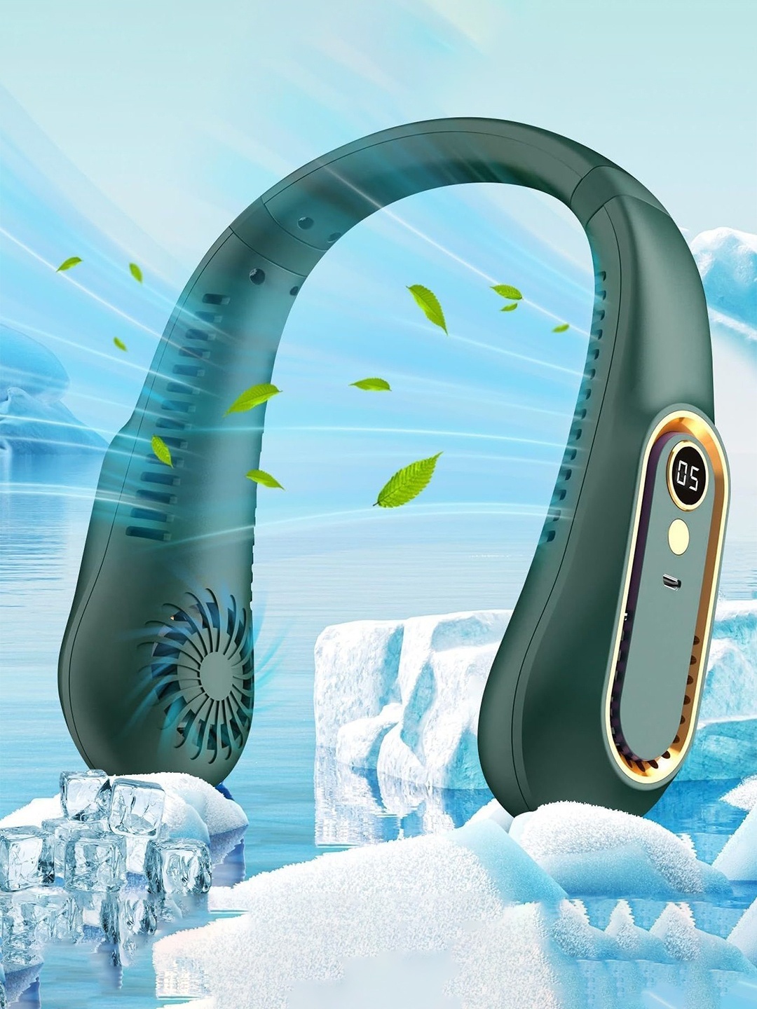 

Sasimo Green Portable and Rechargable 3 Blades Fan