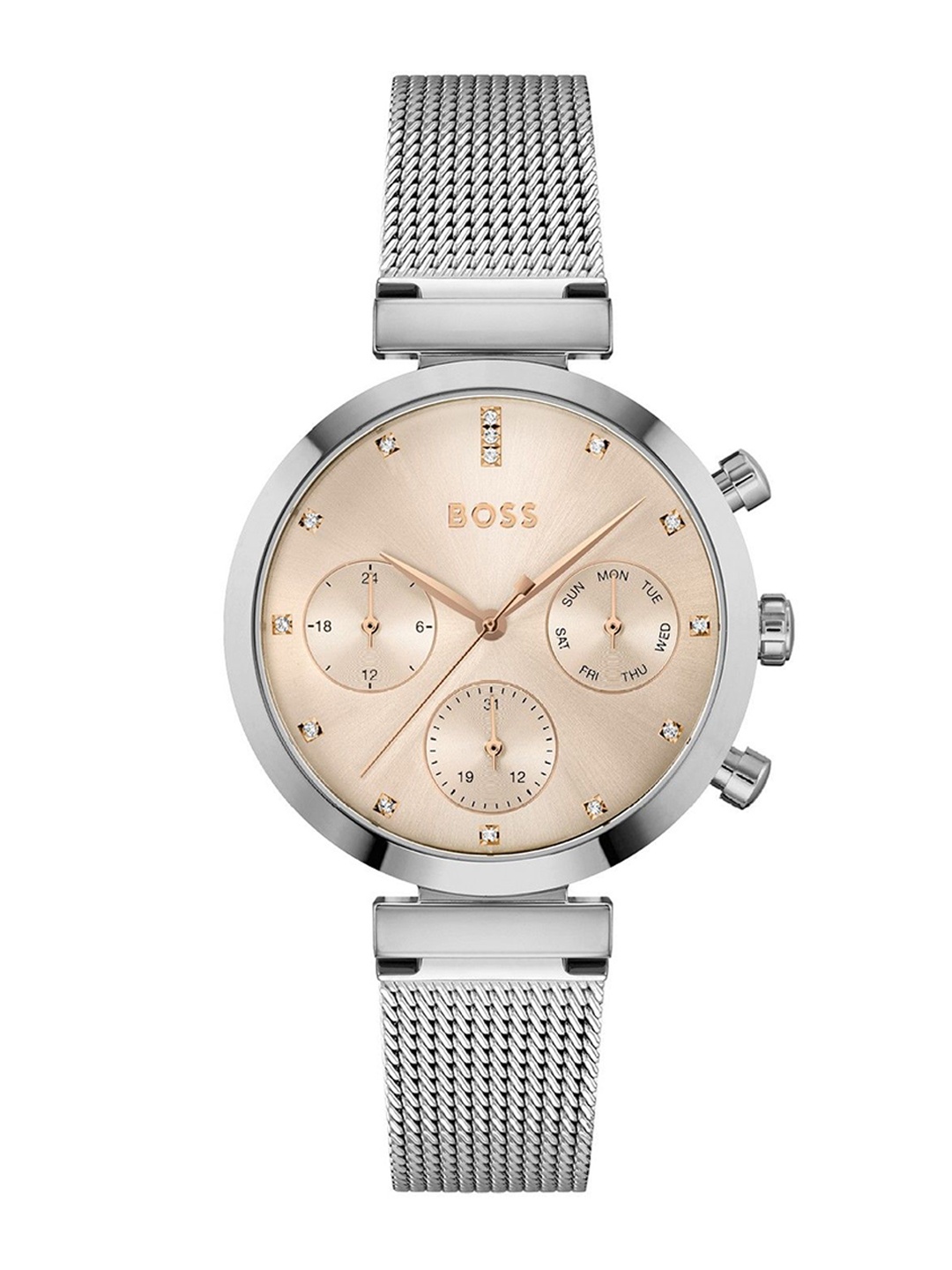 

BOSS Women Dial & Stainless Steel Bracelet Style Straps Analogue Watch 1502625, Gold