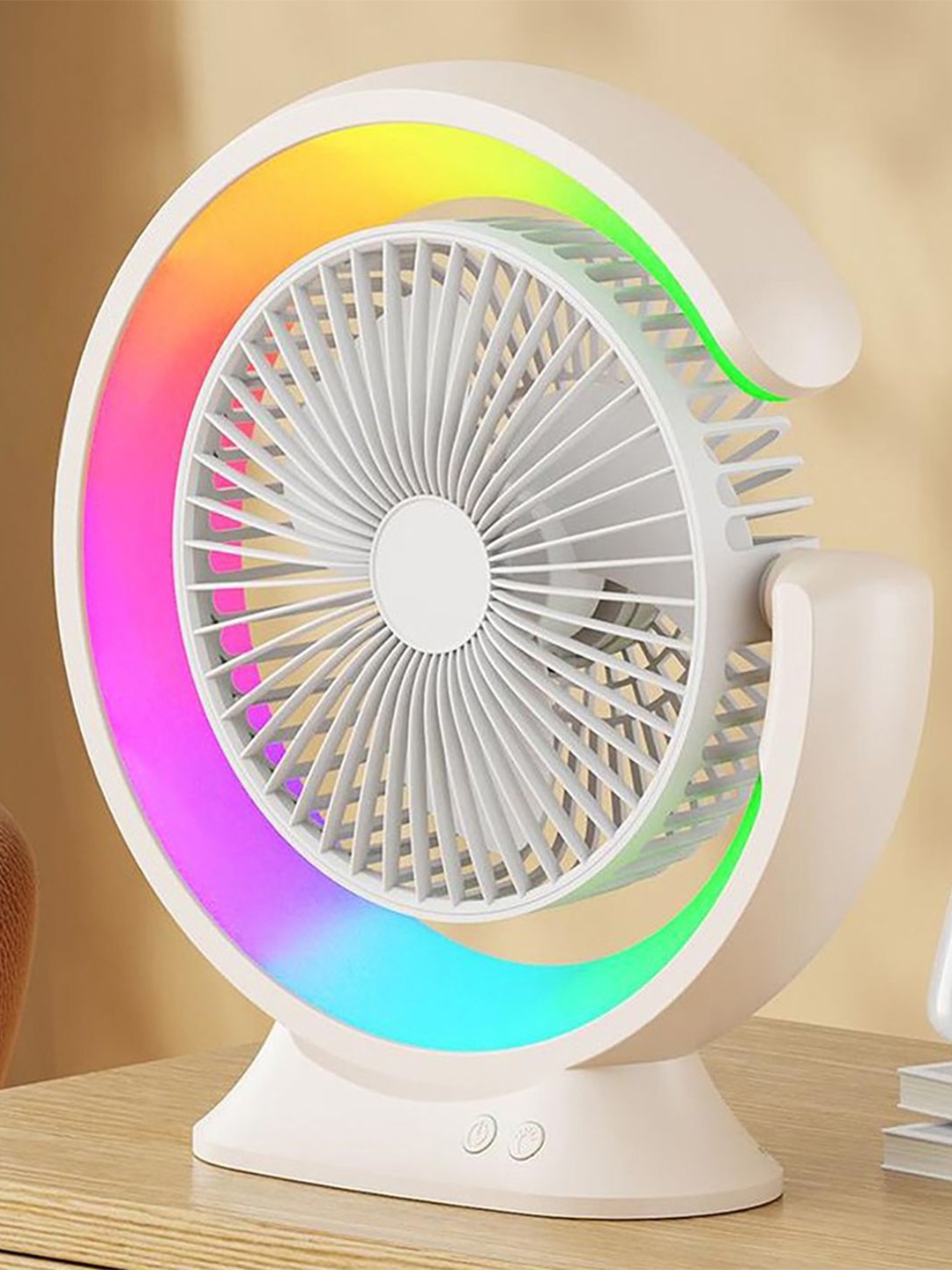 

Sasimo White Portable and Rechargable 3 Blades Table Fan