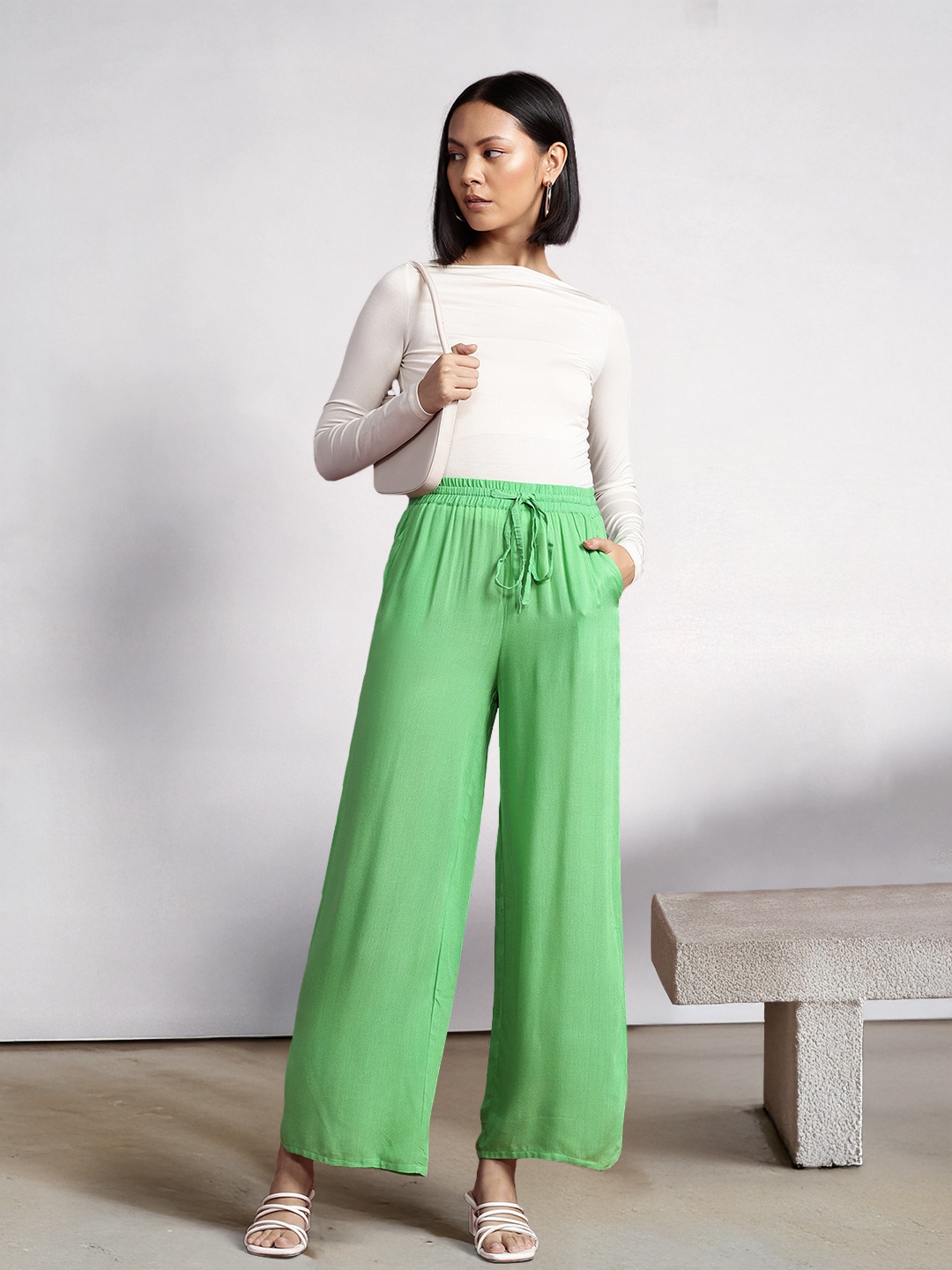 

all about you Women Pleated Trousers, Green