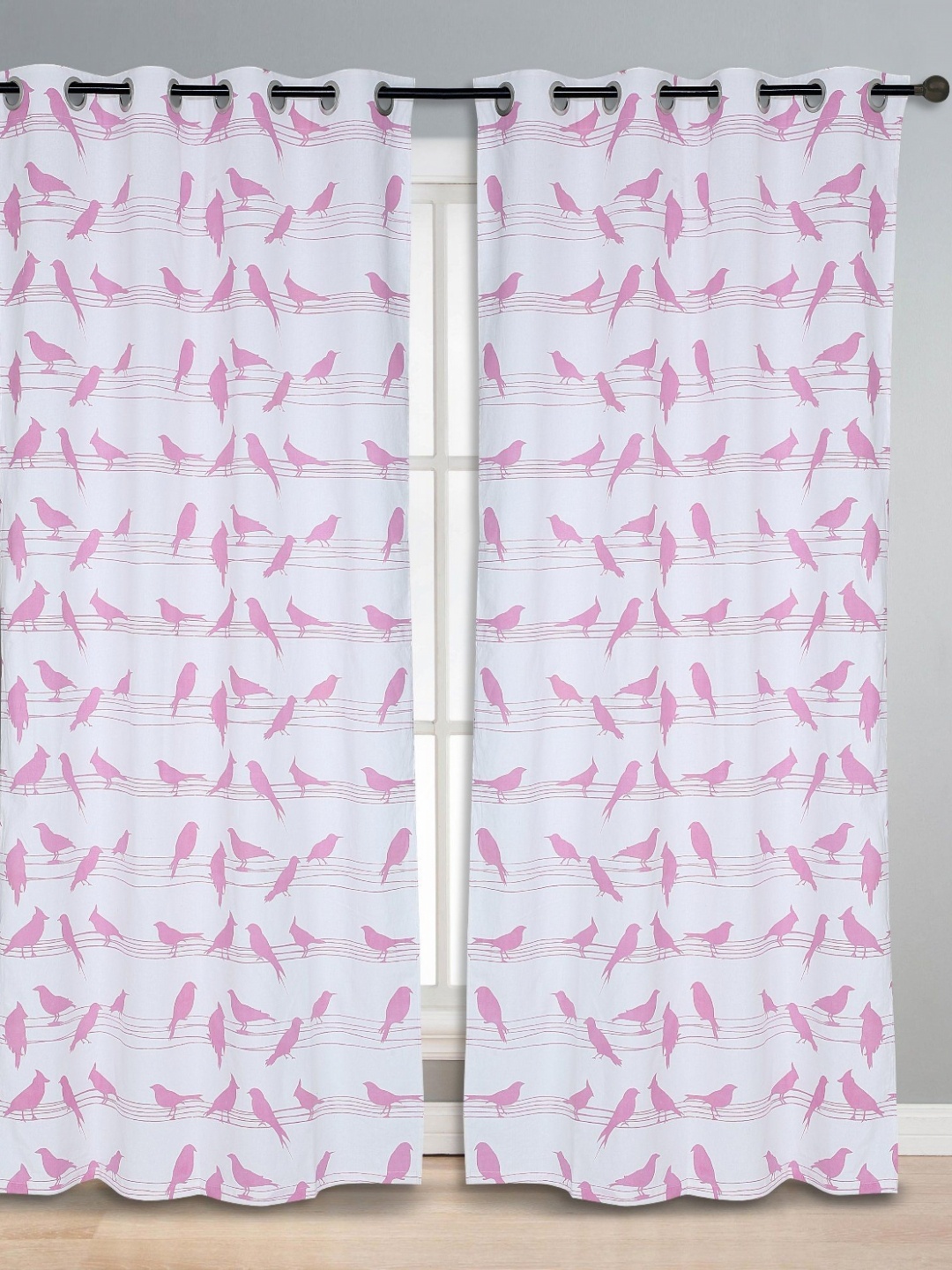 

Dekor World Pink Set of 2 Long Door Curtain