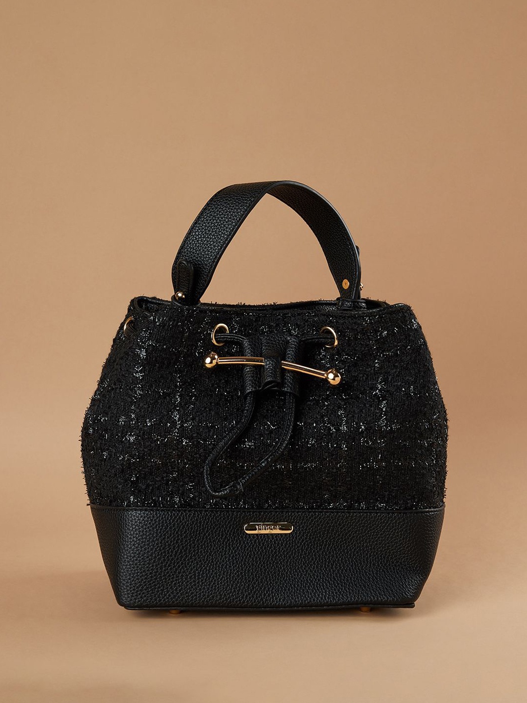 

Ginger by Lifestyle PU Structured Handheld Bag with Bow Detail, Black