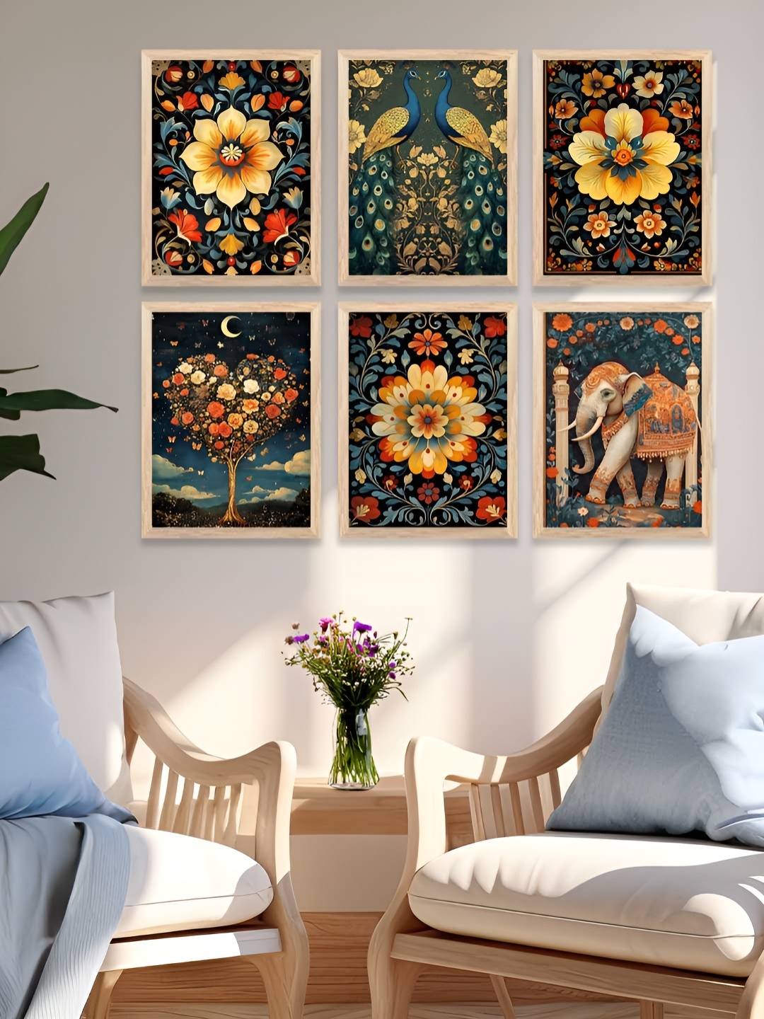 

Kotart Brown & Green 6 and more Piece Wood Abstract Wall Paintings