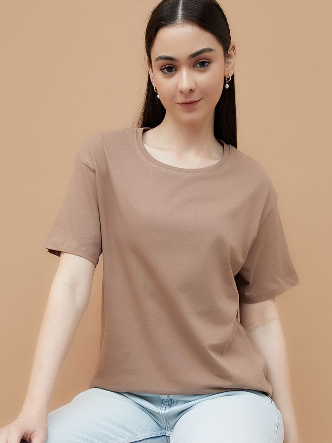 

Fame Forever by Lifestyle Women Pockets T-shirt, Beige