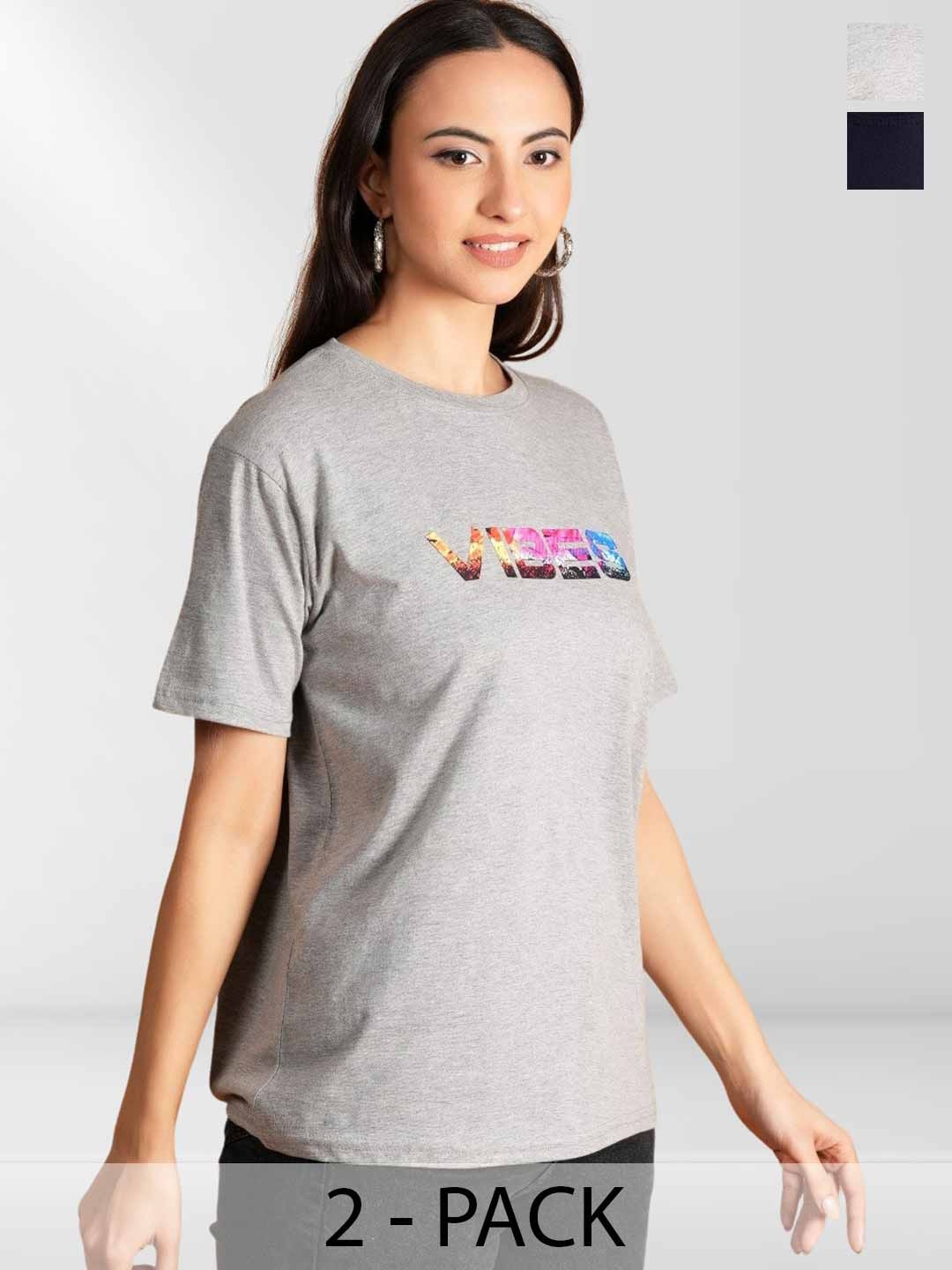 

Belfry Women 2 Printed Applique T-shirt, Multi