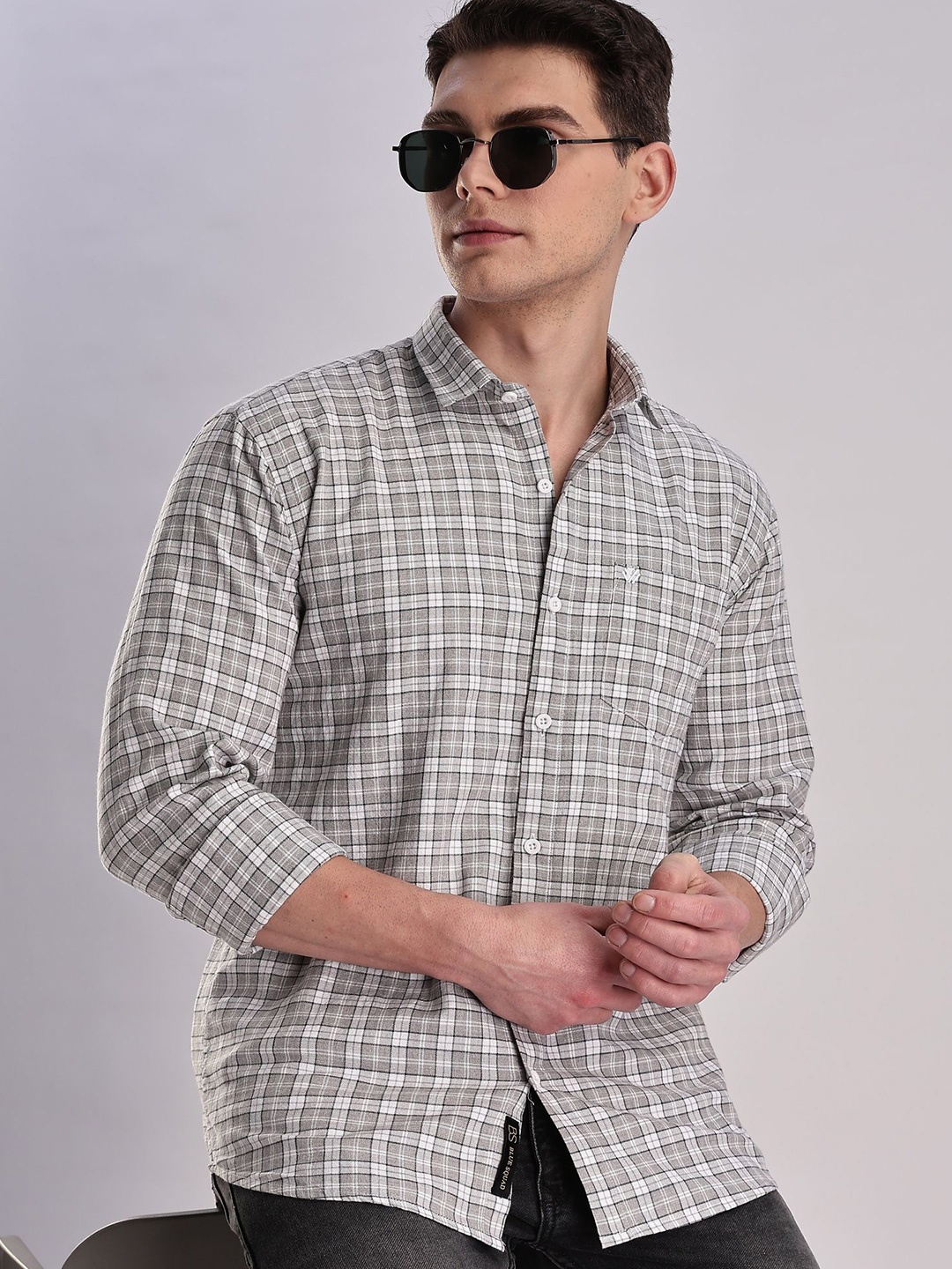 

BS BLUE SQUAD Men Slim Fit Opaque Checked Casual Shirt, Multi