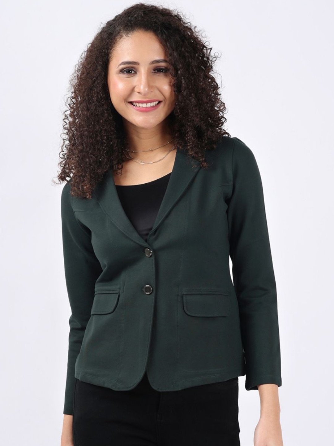 

Bonnaty Notched Lapel Single-Breasted Slim Fit Blazer, Green