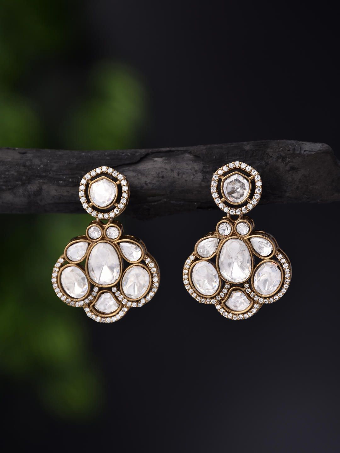 

Reenisaa Oval Drop Earrings, Gold