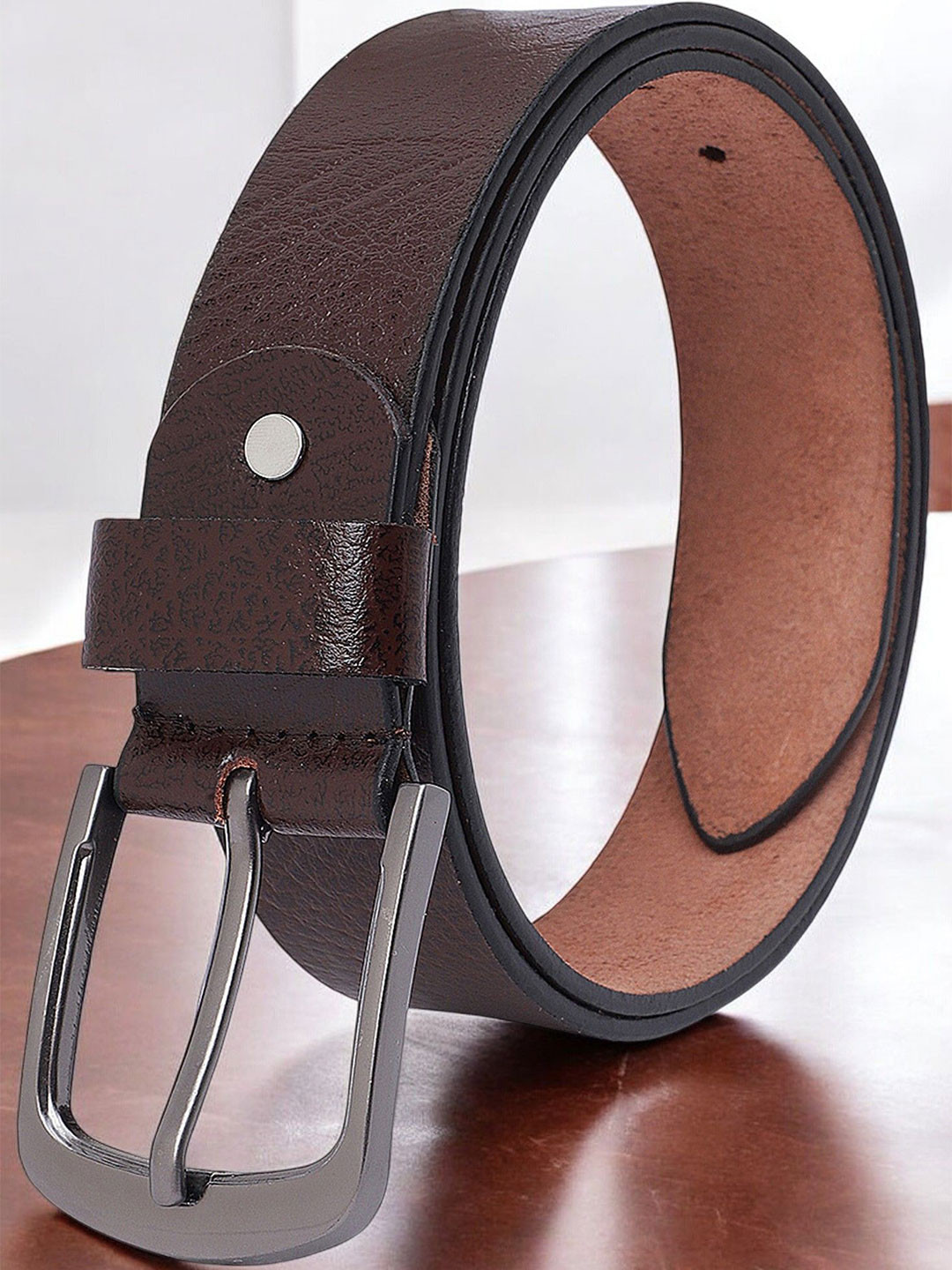 

Metronaut Men Leather Formal Belt, Brown