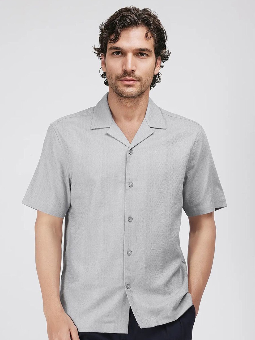 

RARE RABBIT Men Comfort Boxy Opaque Striped Casual Shirt, Grey