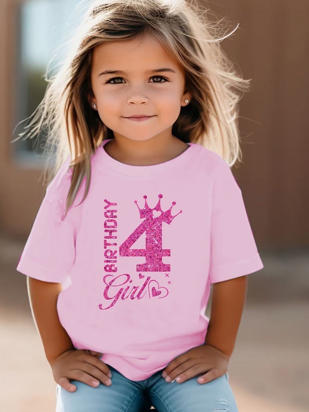 

YK Girls Henley Neck T-shirt, Pink