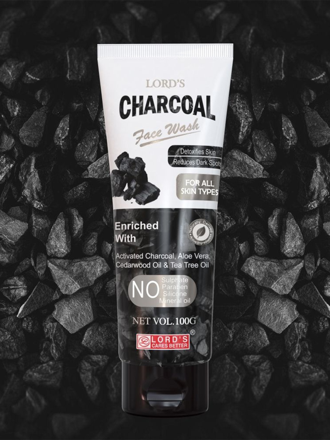

Lord's Skincare Charcoal Activated Charcoal & Aloe Vera Tan Removal Face Wash - 100 ml
