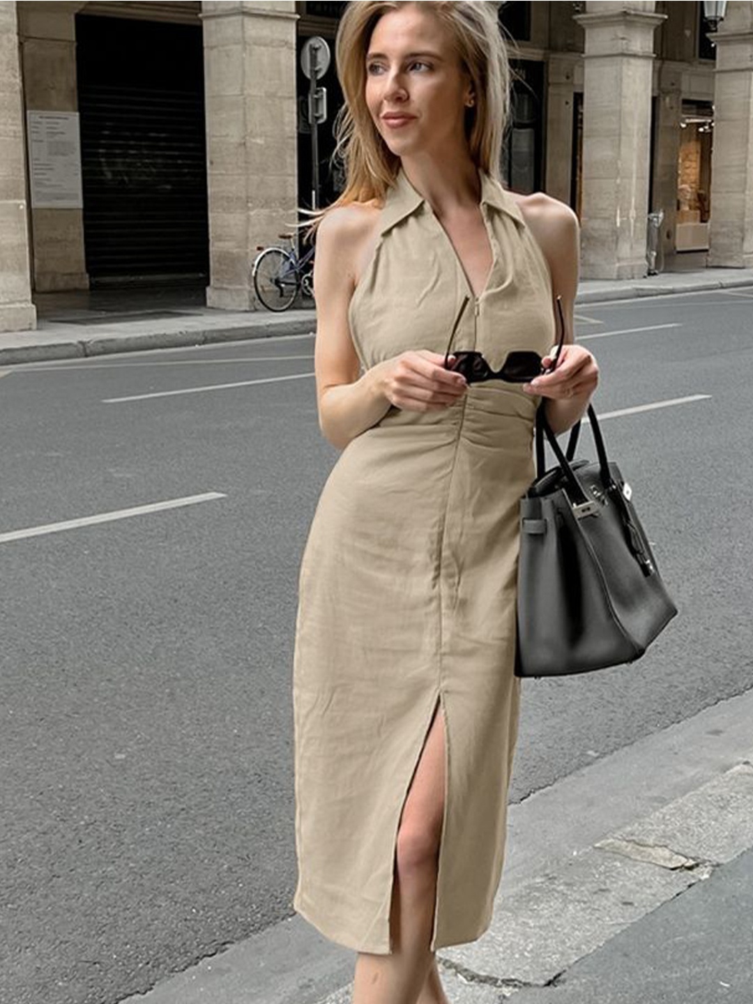 

LULU & SKY Sheath Midi Dress, Khaki