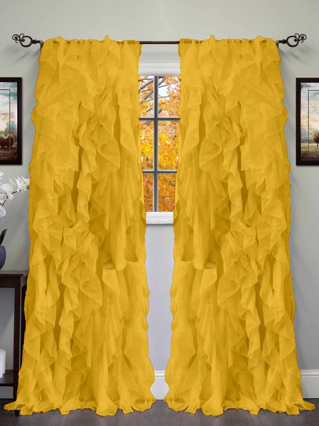 

Dekor World Multicoloured Set of 2 Sheer Long Door Curtain, Multi
