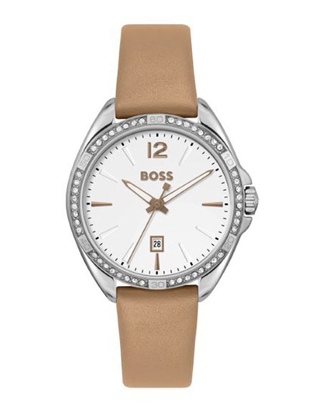 

BOSS Women Dial & Leather Straps Analogue Watch 1502644, White