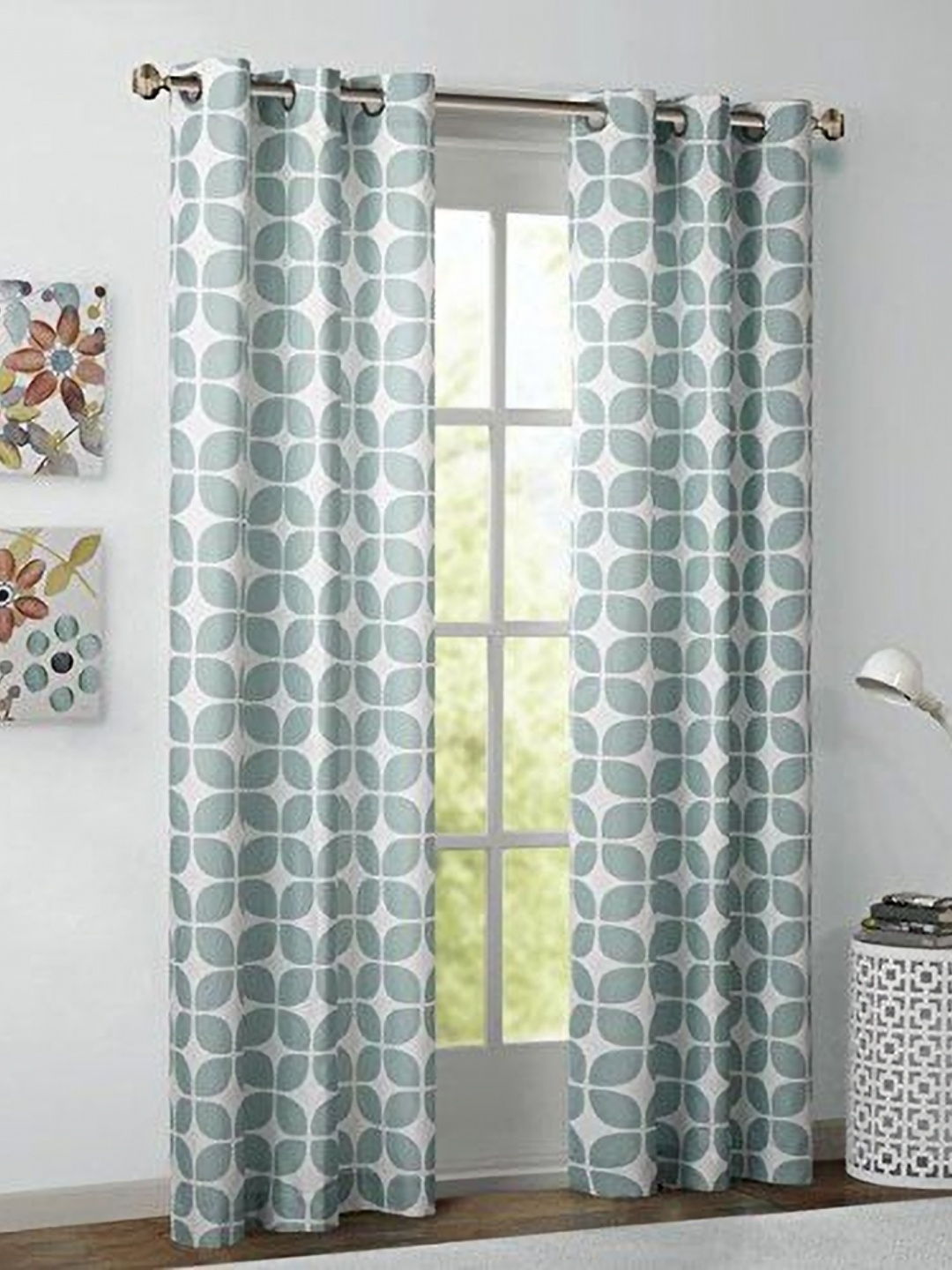 

Dekor World Multicoloured Set of 2 Window Curtain, Multi
