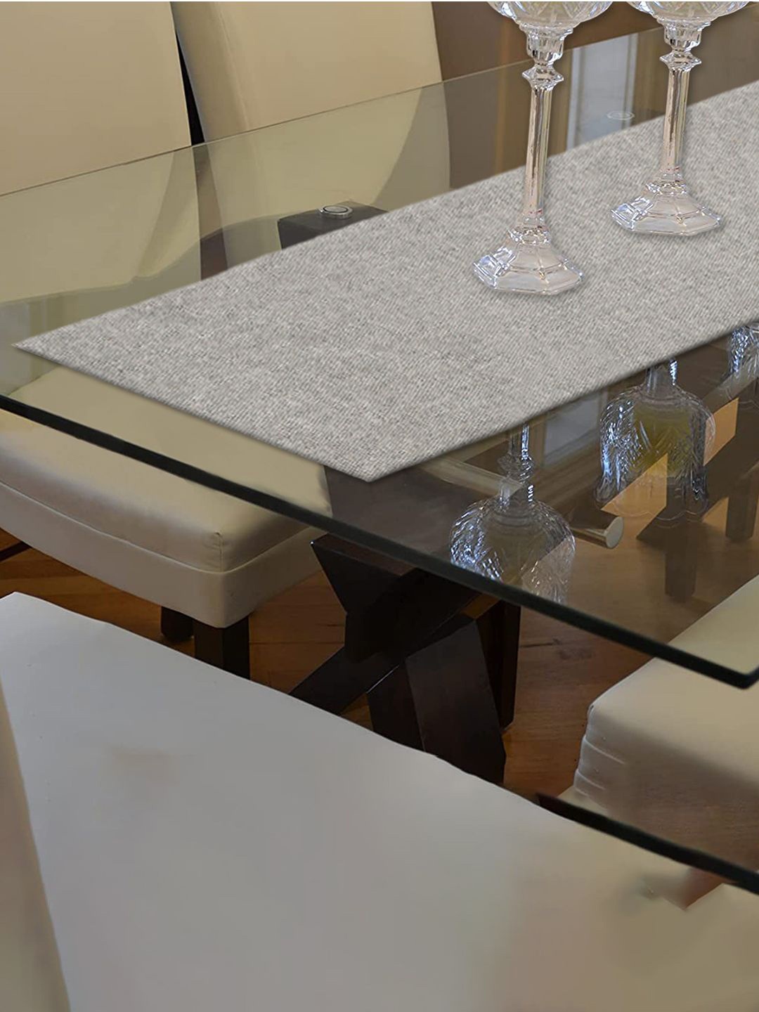 

Kuber Industries Grey Table Runner