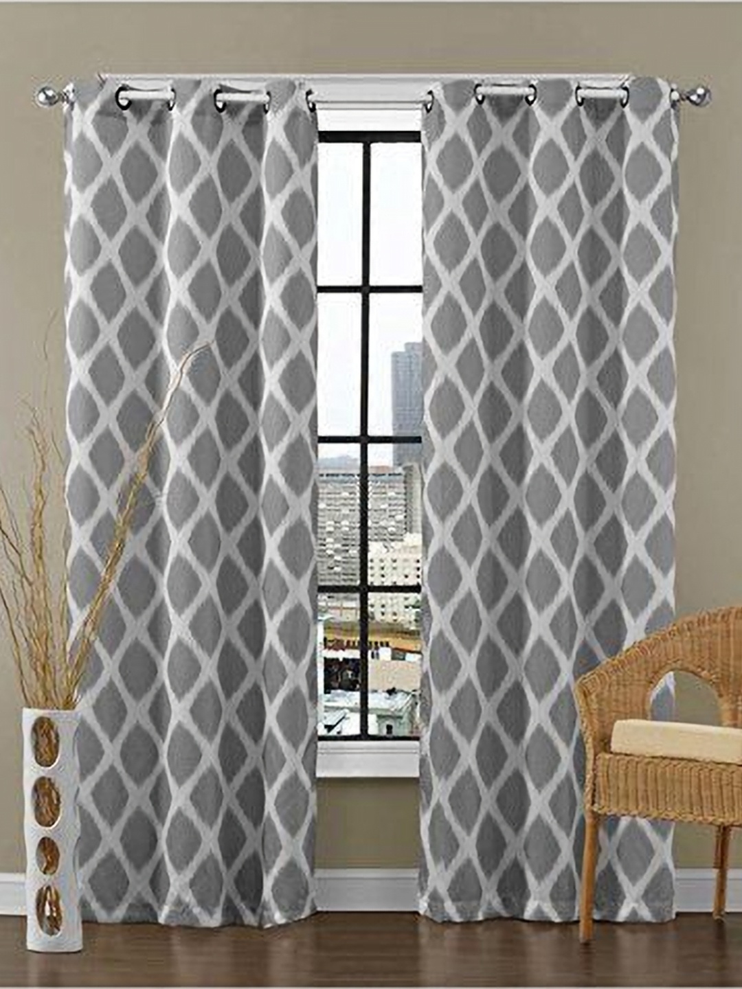 

Dekor World Multicoloured Set of 2 Long Door Curtain, Multi