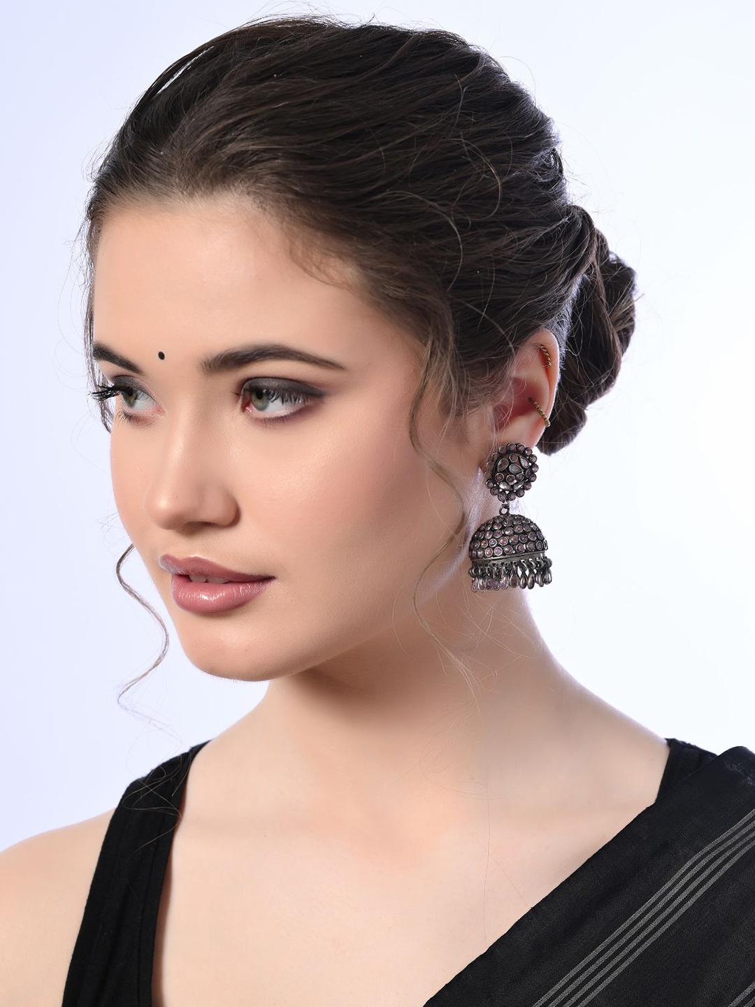 

KINGSIN Classic Jhumkas Earrings, Silver