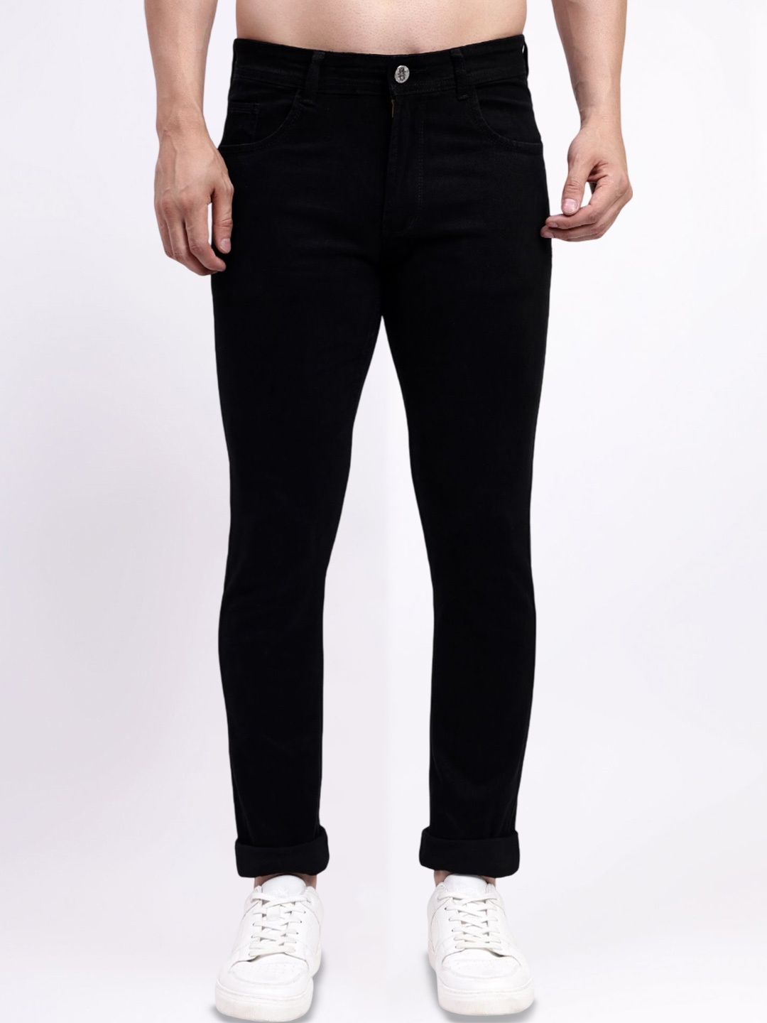 

Plounge Men Slim Fit Stretchable Jeans, Black