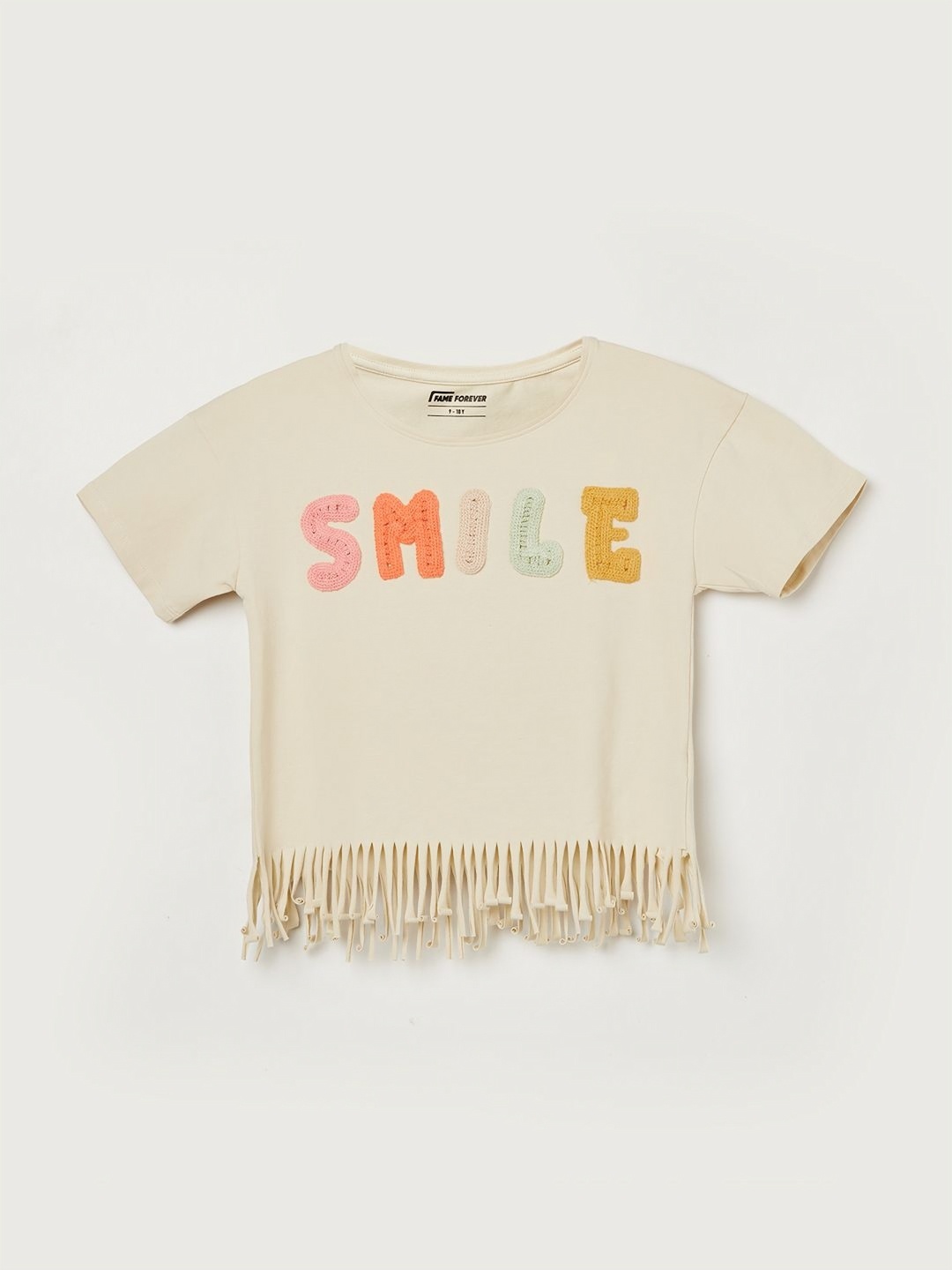 

Fame Forever by Lifestyle Girls Applique T-shirt, Beige